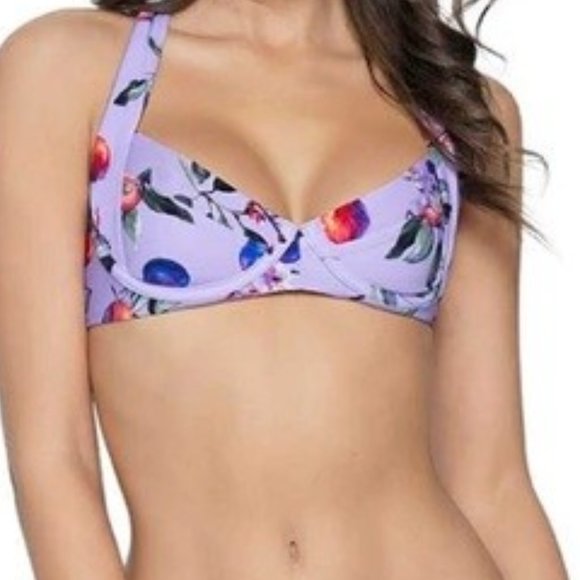 PQ Perla Passion Fruit Crisscross Bralette Bikini Top NWT M & S